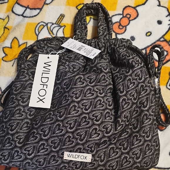 Wildfox Handbags - Wildfox Heart Patterned Black and Gray Backpack
